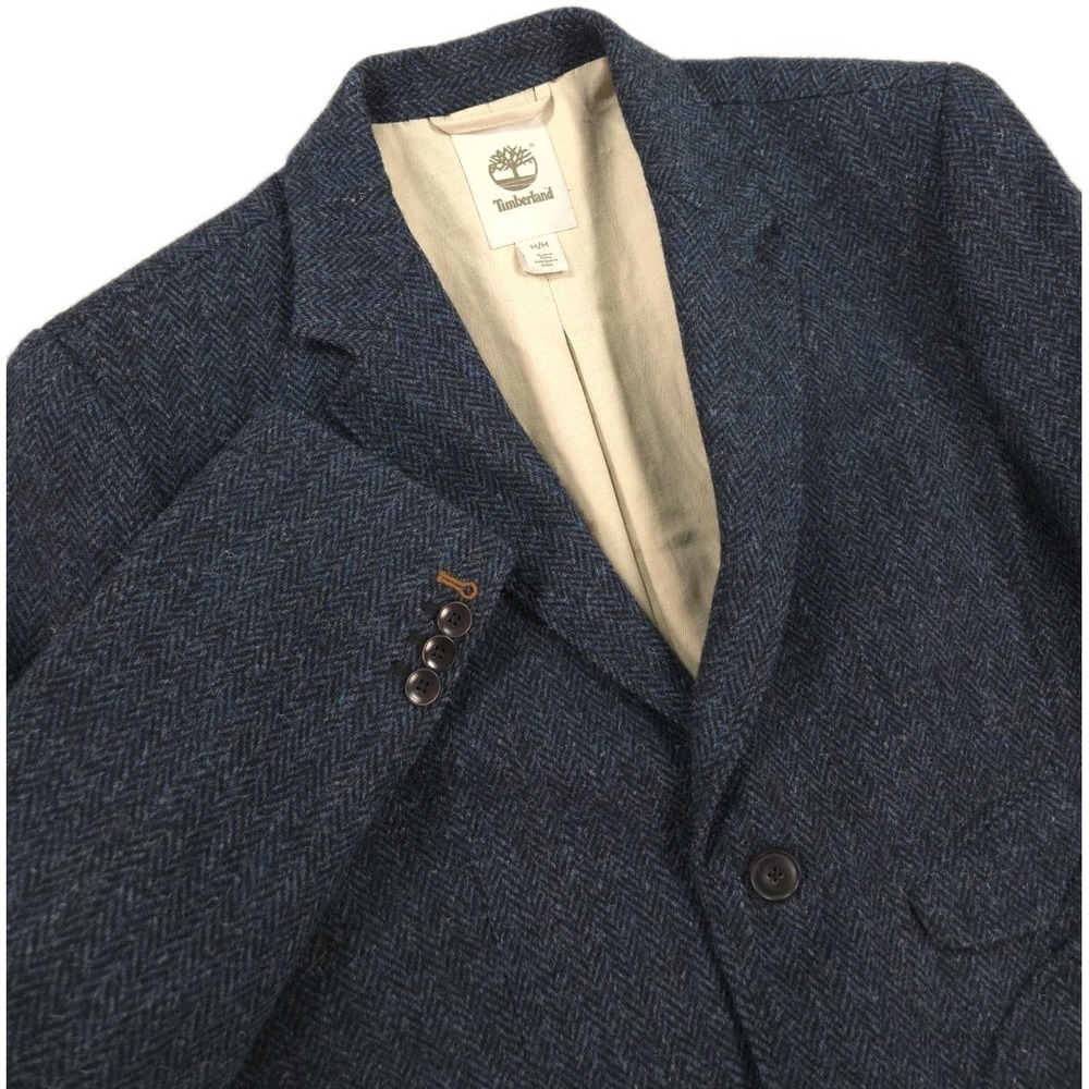 Timberland Harris Tweed Wool Suit Blazer Mens Medium‎ Hand Woven Blue
